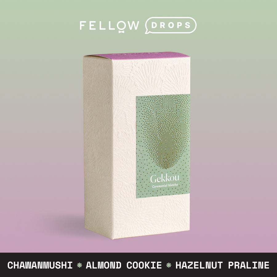 A box of Gekkou Matcha by Spirit Tea with notes of chawanmushi, almond cookie, and Uji matcha. - media