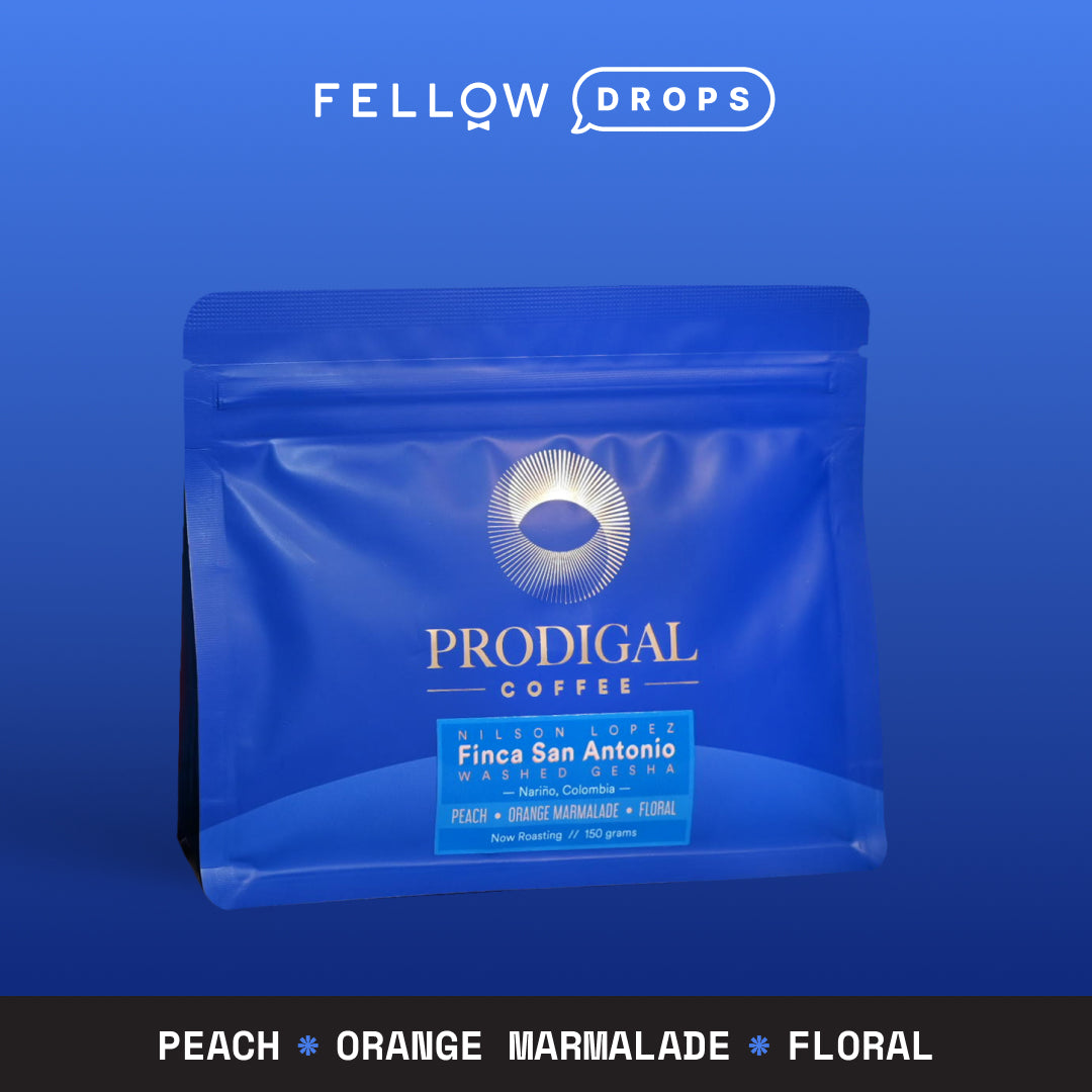 Finca San Antonio by Prodigal Coffee—washed Gesha with peach, orange marmalade, floral notes.