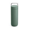 Fellow Carter Carry Travel Mug in Smoke Green with silver handle on a white background.