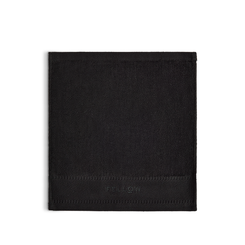 Fellow Espresso Barista Towel Set (3-Pack): black microfiber cloths for cleaning espresso machines.