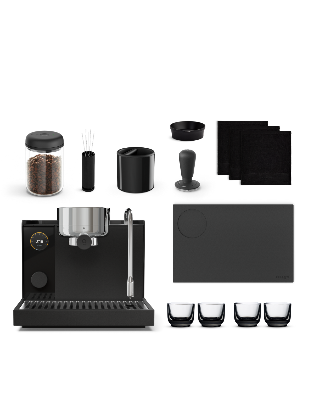 Fellow Series 1 + Accessories Bundle for organized espresso workflow.