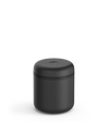 Fellow Atmos Vacuum Canister, black, with button and LED—ideal for storing coffee beans.