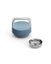 Fellow The Carry Lid with silver handle, shown beside a separate silver filter component.
