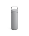 Fellow Carter Carry Travel Mug in Matte Grey with silver handle on a plain white background.