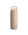 Sand Dune Carter Carry Travel Mug by Fellow with handle and logo on a white background.