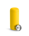 Fellow Carter Move Mug in Lemon Zest with spill-proof infuser lid, perfect for coffee on the go.