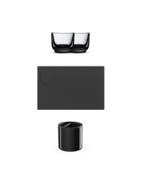 The Fellow Essential Espresso Bundle includes two cups, a knock box, and a tray.