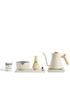 A Fellow The Kettle + Matcha Kit including a bowl, strainer, whisk, and gooseneck electric kettle.