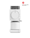 Fellow Ode Brew Grinder Gen 2 in matte white, Red Dot 2023 winner with anti-static tech.
