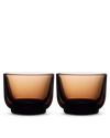 Two Pirch Espresso Glasses by Fellow side by side on a white background.