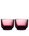 Two transparent Pirch Espresso Glasses by Fellow on a plain white background.