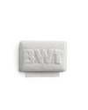 Fellow BWT Bestsave M white rectangular limescale pad with embossed BWT logo.