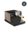 Fellow Espresso Series 1 in Malted Chocolate + Maple with digital display and wooden handle.