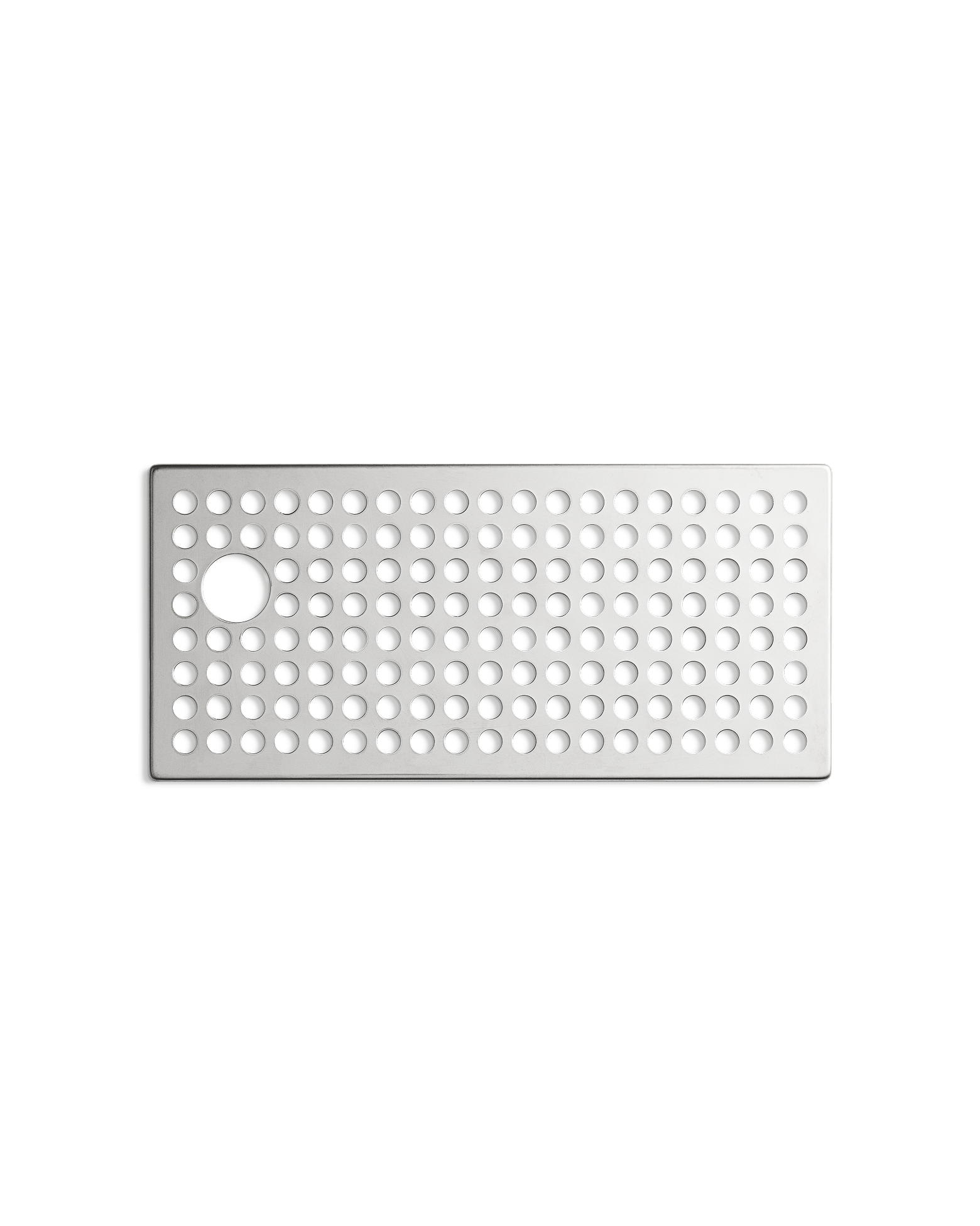 Fellow Series 1 Drip Tray Cover: rectangular metal with evenly spaced holes and one large hole.