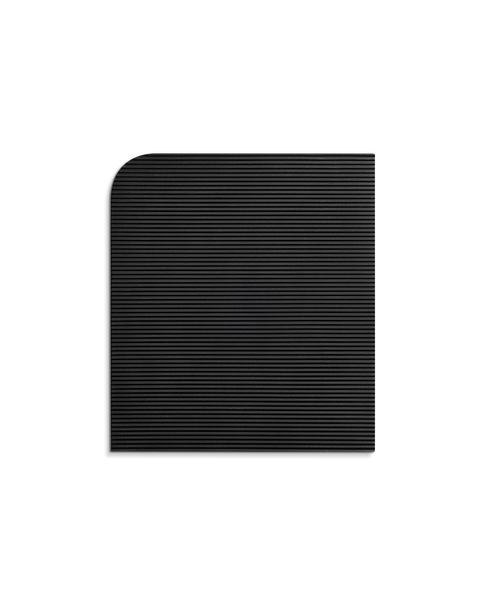 Black, ribbed square Series 1 Storage Pad—Fellow replacement rubber top for cup holder.