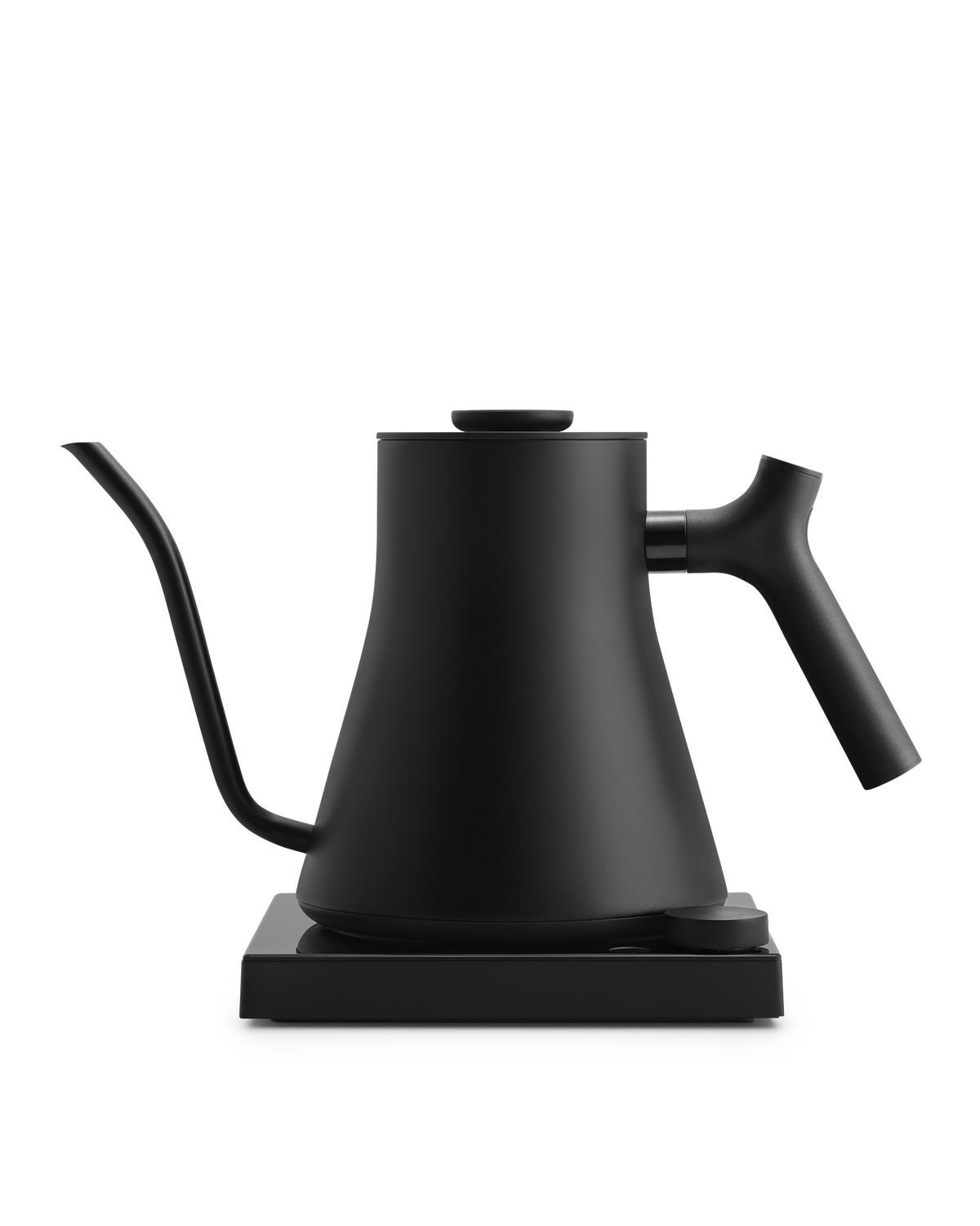 Fellow Rebrew Stagg EKG Pro Studio electric kettle in matte black with precise temp control.