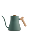 Fellow Stagg EKG Electric Kettle body in Smoke Green + Maple, on a white background.