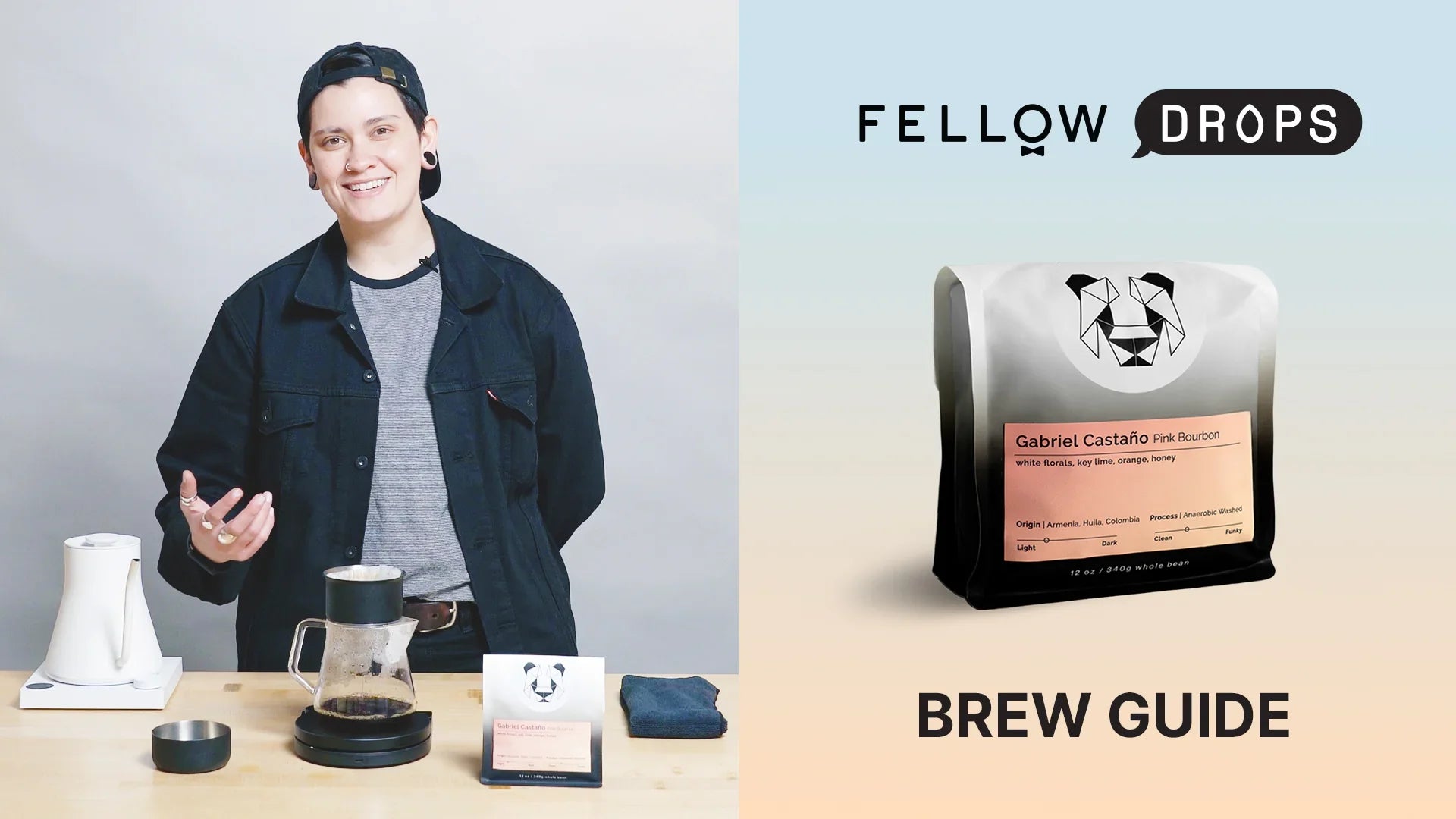 Fellow's Take On Colombia Gabriel Castaño Pink Bourbon Anaerobic Washed by Black & White | Brew Recipe | Fellow