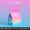 Pink and blue Cat & Cloud Honduras Nelin Guzman Anaerobic Natural coffee bag on gradient background.