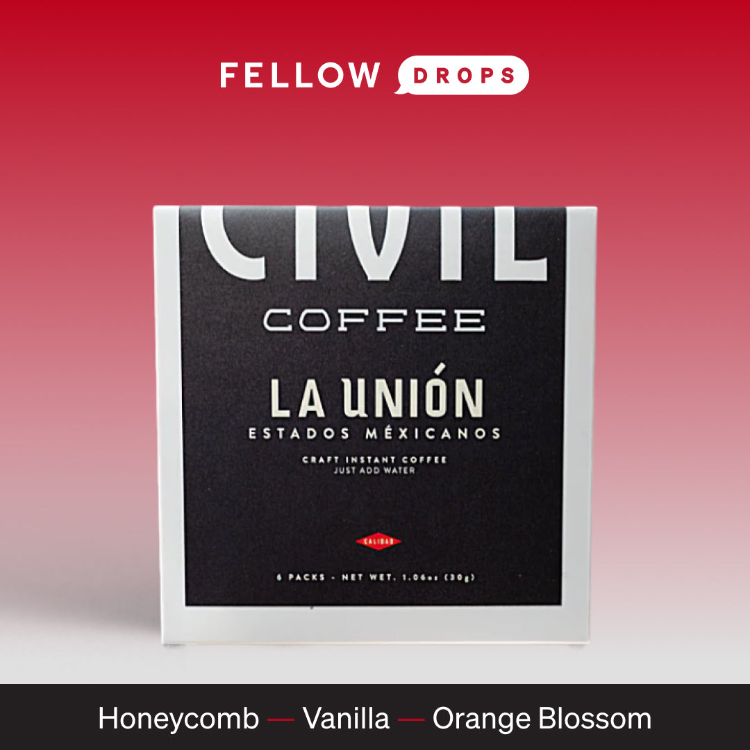 Civil Coffee Store’s La Unión instant coffee with honeycomb, vanilla, and orange blossom notes.