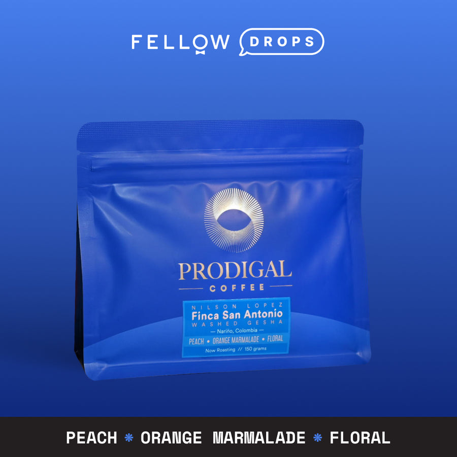 Finca San Antonio by Prodigal Coffee—washed Gesha with peach, orange marmalade, floral notes. - media
