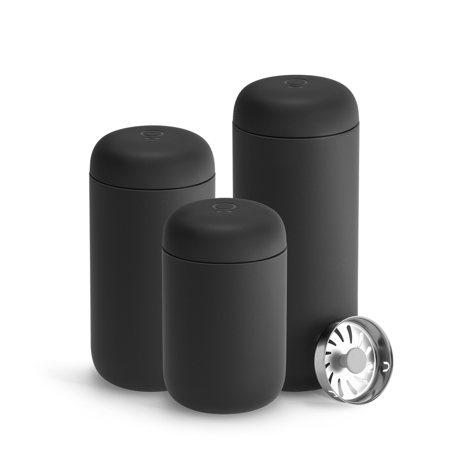 GET To-Go 16 oz. Black Polypropylene Reusable Tumbler, Lid, and Straw Set -  24/Case
