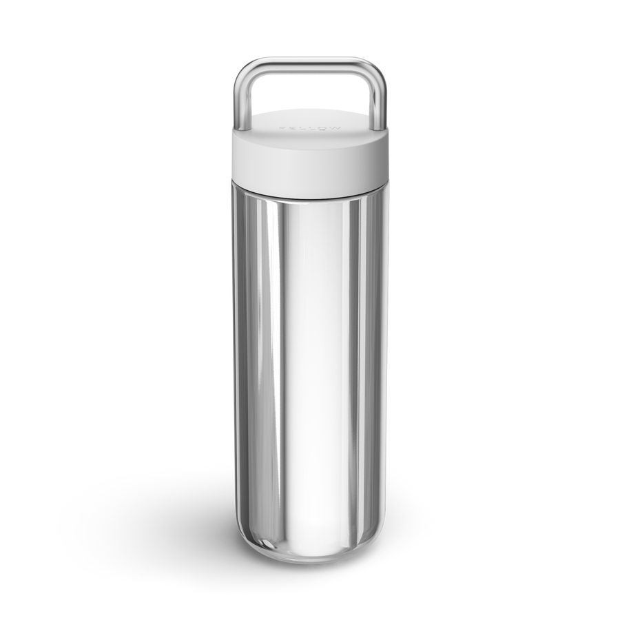 Carter Carry Tumbler-Matte White + Polished Steel-20 oz-Fellow - media