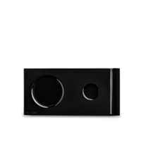 Fellow Matcha Set Base in Matte Black with two circular indentations, rectangular design. - media thumbnail