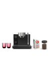 Fellow Mother's Day Bundle: black espresso machine, glasses, coffee bag & storage jar.
