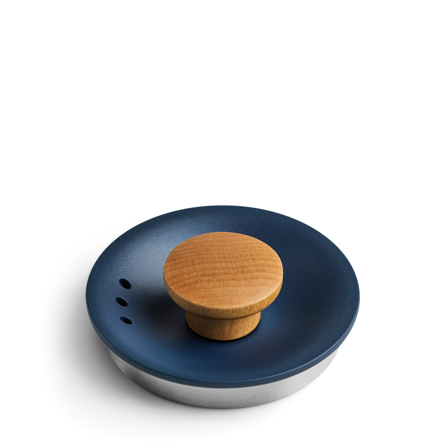 Stagg EKG Lid with Lid Pull - Stagg EKG Lid with Lid Pull - Stagg EKG / Stone Blue + Maple | Fellow - media