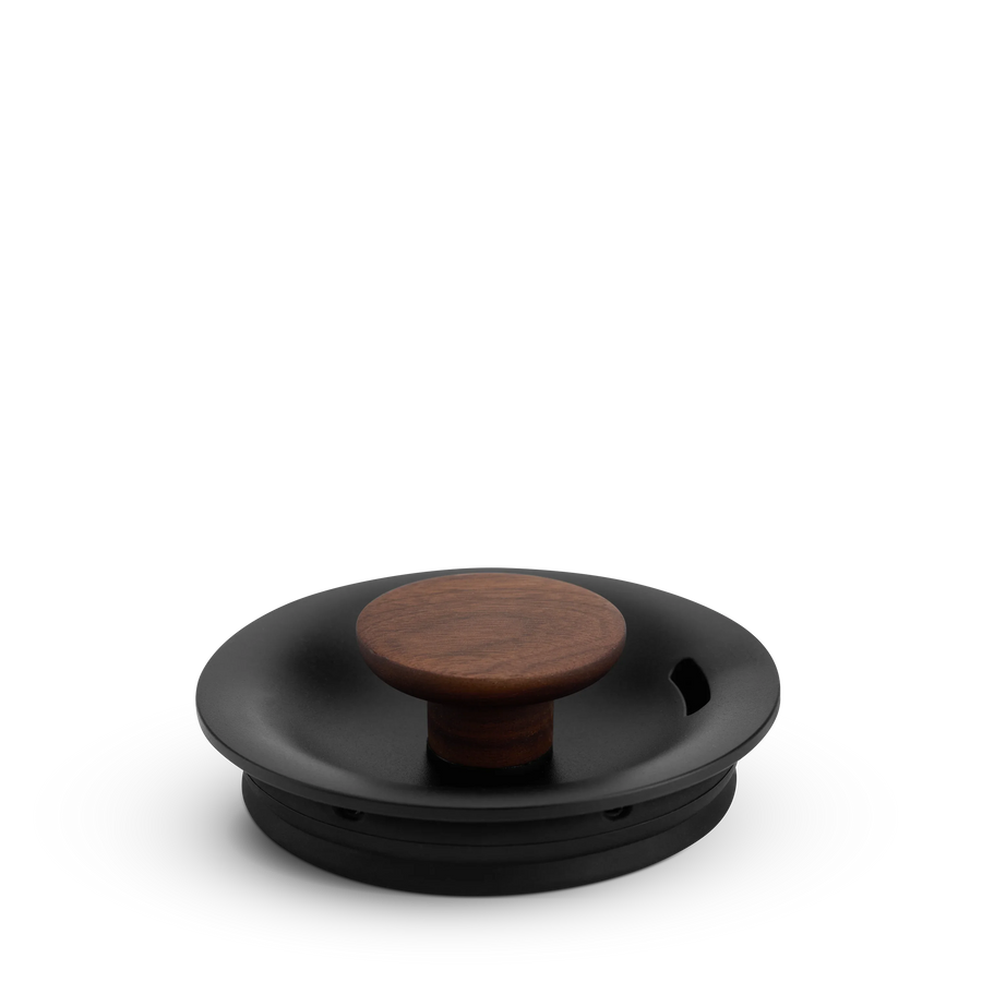 Stagg EKG Lid with Lid Pull - Stagg EKG Lid with Lid Pull - Stagg EKG Pro Studio / Matte Black + Walnut | Fellow - media