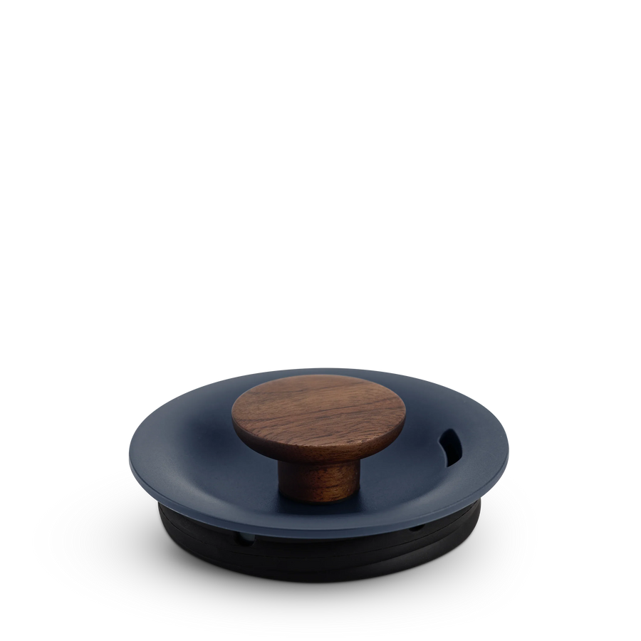 Stagg EKG Lid with Lid Pull - Stagg EKG Lid with Lid Pull - Stagg EKG Pro / Stone Blue + Walnut | Fellow - media