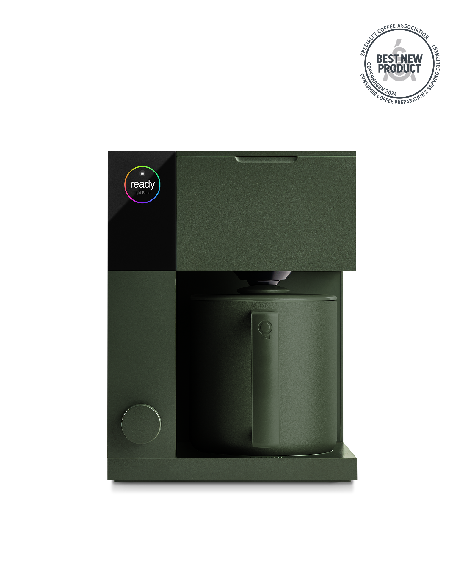 Fellow Aiden Precision Coffee Maker in Woodland, Best New Product with digital display and carafe.