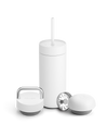 Fellow Carter 3-in-1 Lid System: versatile white travel mug with straw, ideal for gifting.