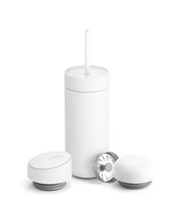 Minimalist white Fellow tumbler with 3-in-1 lid, perfect for coffee lovers and gifting.