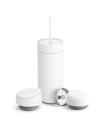 Minimalist white Fellow tumbler with 3-in-1 lid, perfect for coffee lovers and gifting.