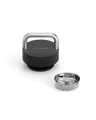 Fellow The Carry Lid in black and silver with detachable metal filter, on white background.