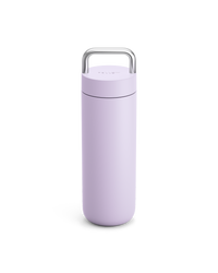 Fellow Carter Carry Water Bottle in light purple with a silver handle on white background. - media thumbnail