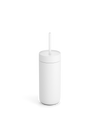 Fellow Carter Cold Tumbler with lid and straw on a plain white background.
