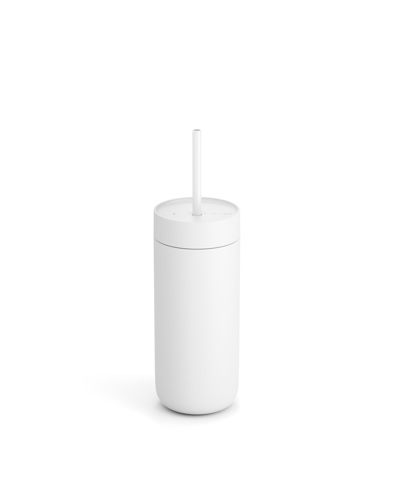 Fellow Carter Cold Tumbler with lid and straw on a plain white background.