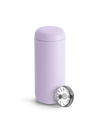 Light purple Fellow Carter Move Mug with removable metal strainer on a white background.