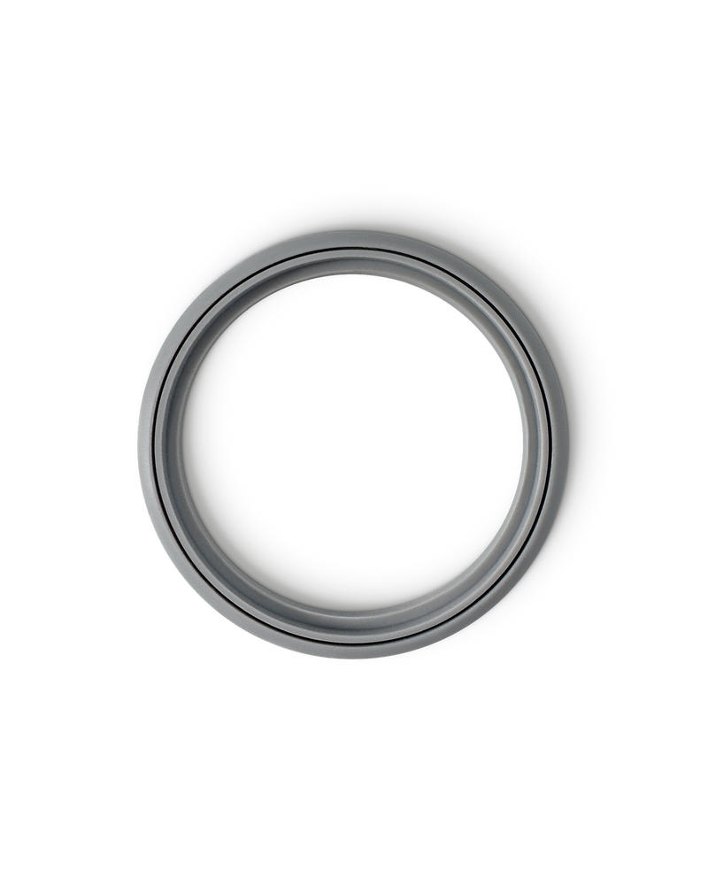 A Fellow Carter Wide Replacement Gasket next to a grey Carters mug on a white background.