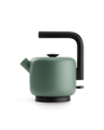 Fellow Clyde Electric Kettle in Smoke Green with black handle and modern, minimalist design.