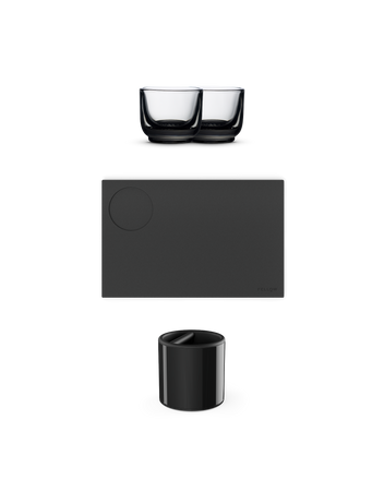 The Fellow Essential Espresso Bundle includes two cups, a knock box, and a tray.