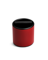 Fellow Espresso Knock Box in cherry red with silicone knock bar and black curved lid.