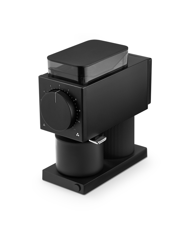 Fellow Ode Brew Grinder Gen 2 in matte black, angled product view