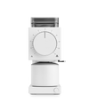 Fellow Ode Brew Grinder Gen 2 in matte white with large dial and minimalist design.