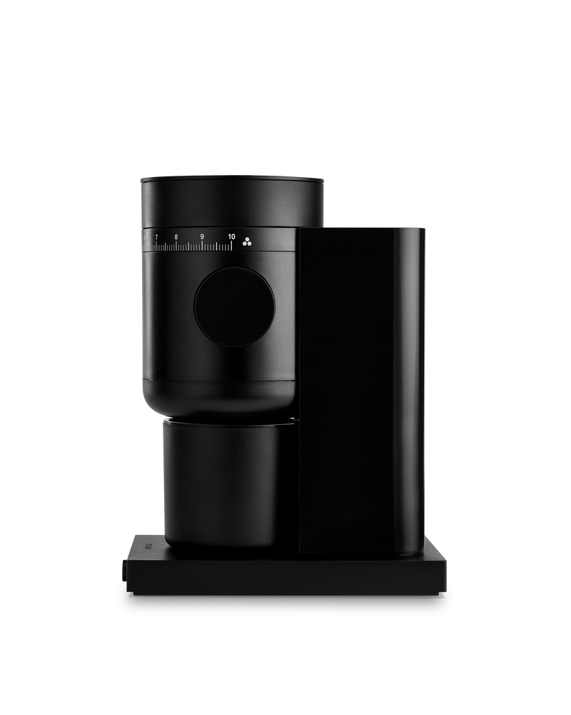 Fellow Opus 2 Conical Burr Grinder in matte black—minimalist and ideal for pour-over coffee.