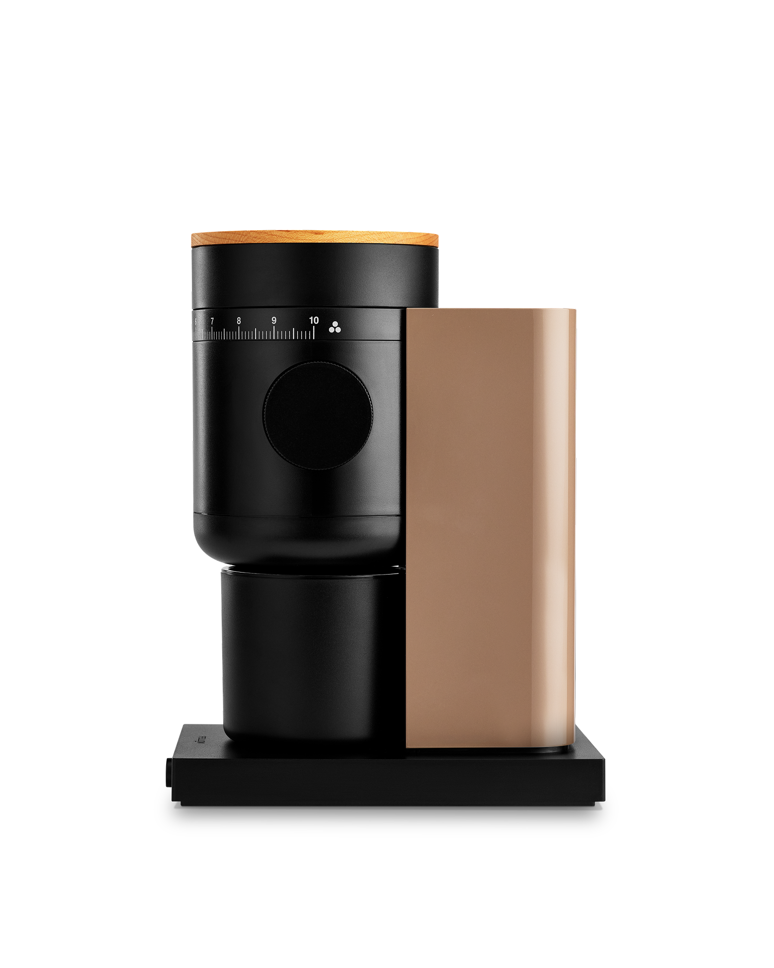Fellow Opus 2 Conical Burr Grinder in Malted Chocolate + Maple, minimalist design shown.