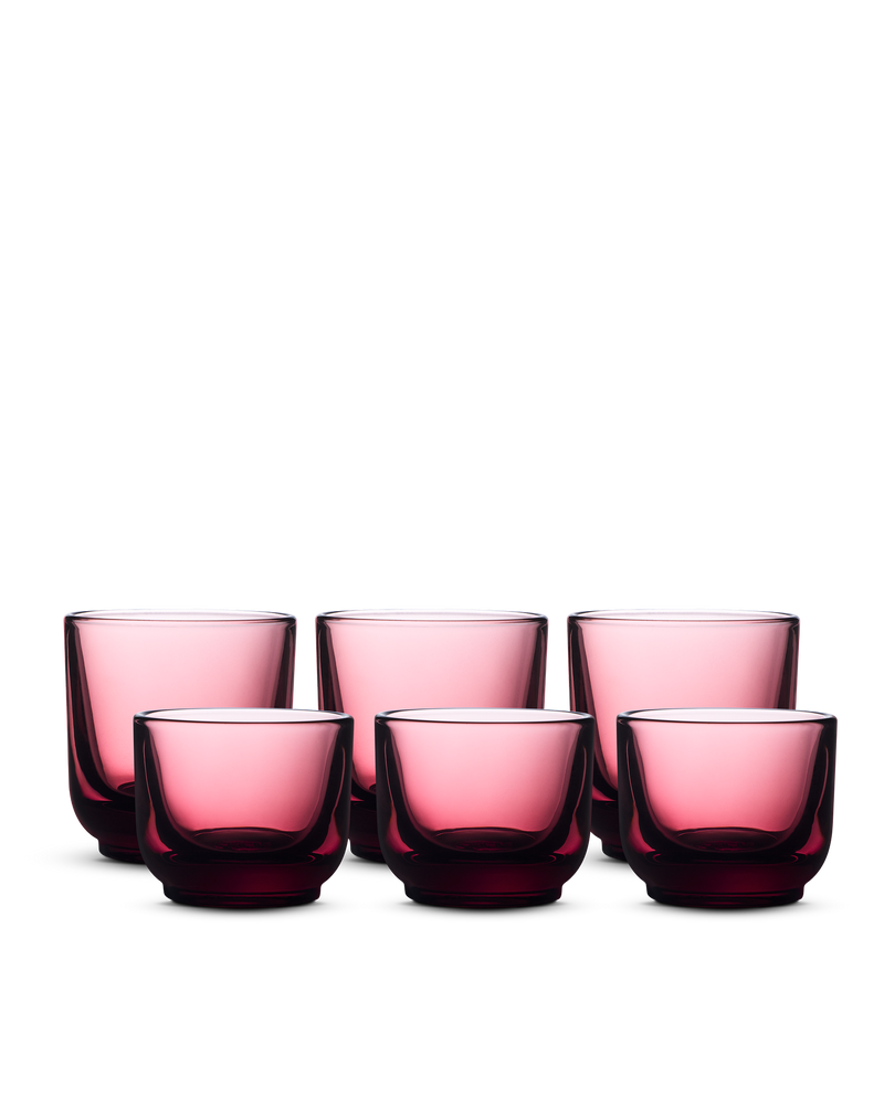 Fellow Pirch Espresso Glass 6 Pack—short, round glasses with flavor-enhancing design.